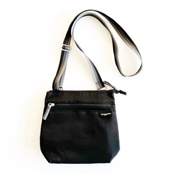 Baggallini Black Nylon Crossbody Multi-color Strap‎ Anti-theft Travel Organizer - Picture 1 of 10